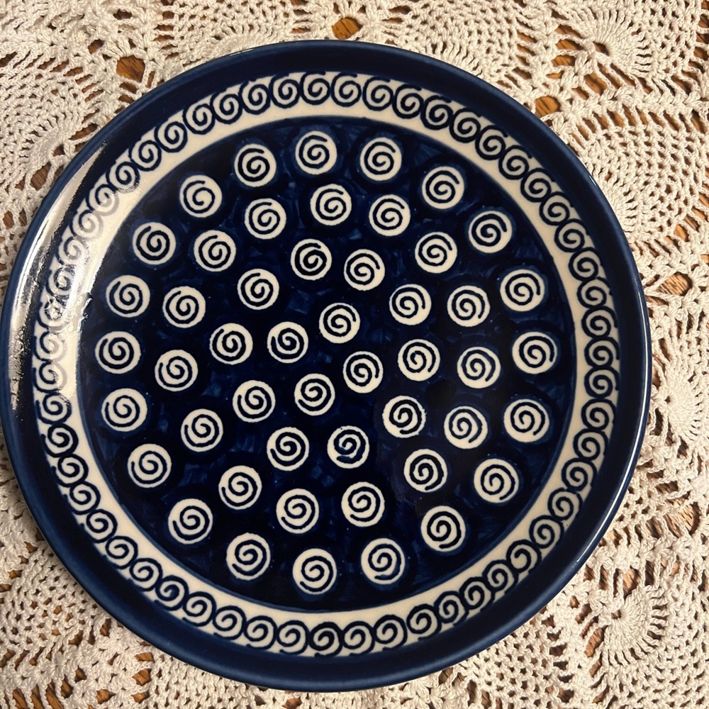 Blue and White Ceramic Plate